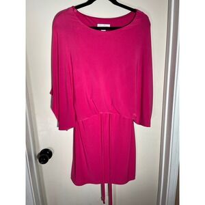 Jessica Simpson Pink Dolman Sleeve Tie Waist Tunic Dress Women's Size S